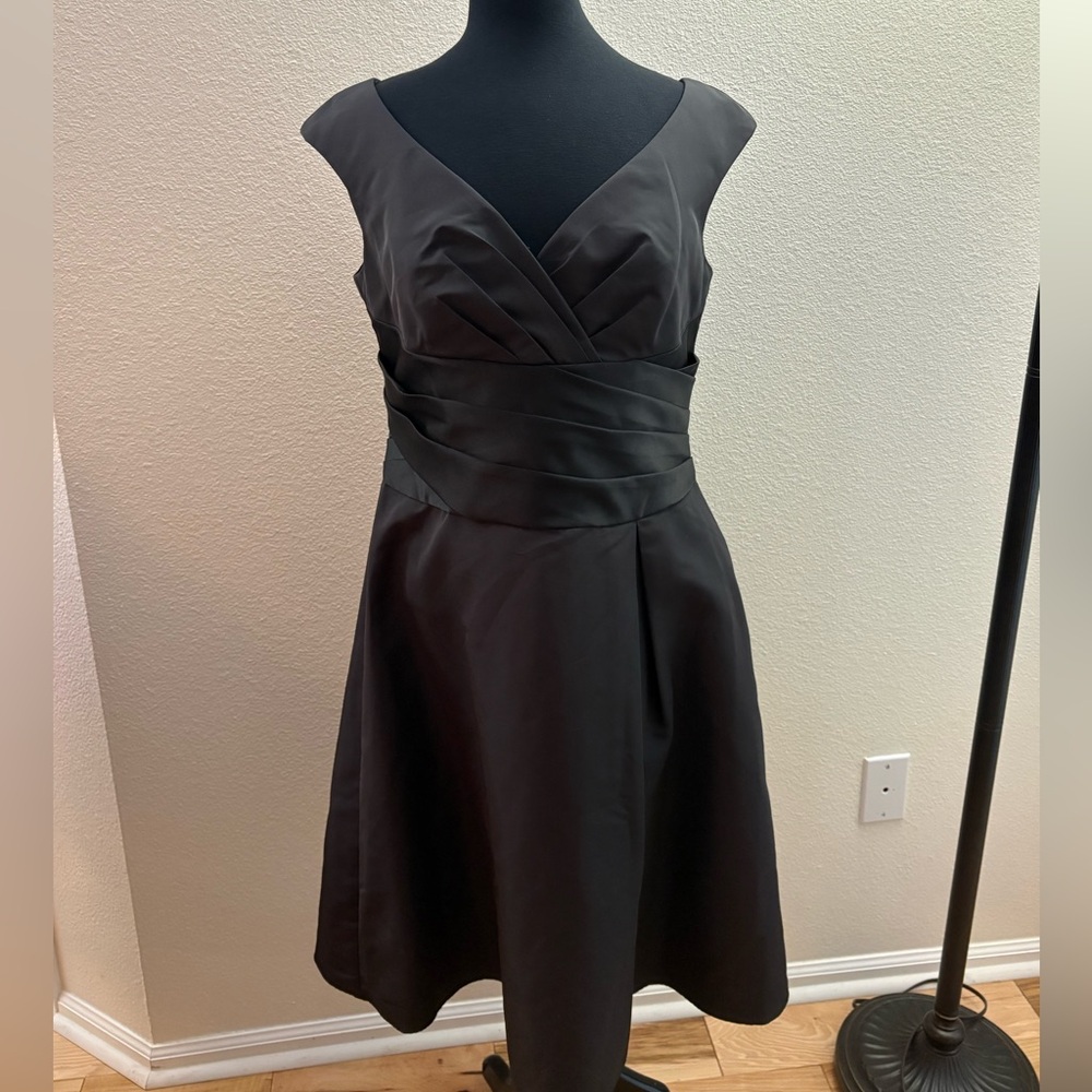 David's Bridal Charcoal Midi Dress